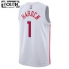 Camiseta Niños NBA Philadelphia 76ers James Harden 1 2022-23 Nike City Edition Blanco Swingman